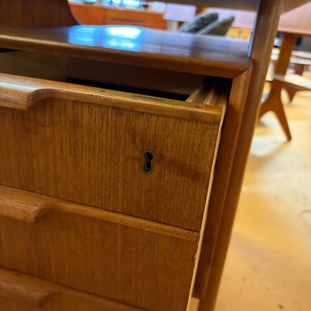 Omann Jun Danish Vintage Model 75 Teak Desk For Sale - Image 14 of 16
