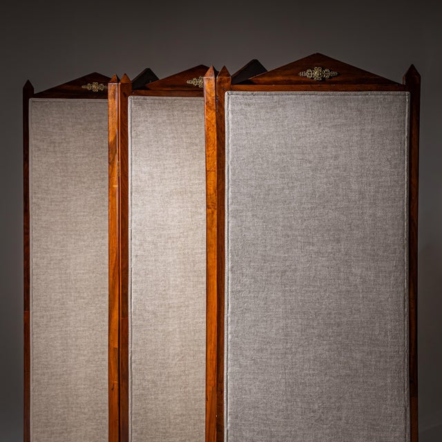 Five-Panel Screen in the Empire Style, 19th Century For Sale - Image 10 of 10