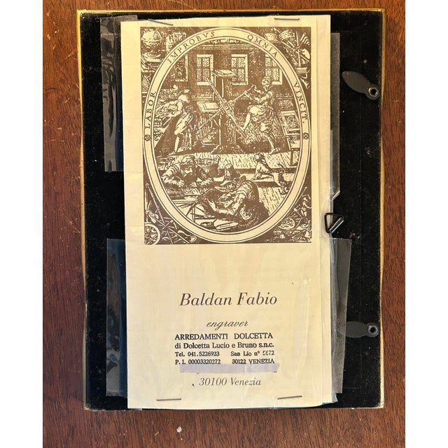Brown Vintage Fabio Baldan Venetian Aquatint Engravings in Gilt Frames - Pair For Sale - Image 8 of 11