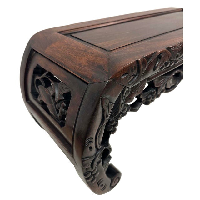 Coffee Early 20th Century Antique Chinese Hardwood Low Table or Plant Stand For Sale - Image 8 of 11