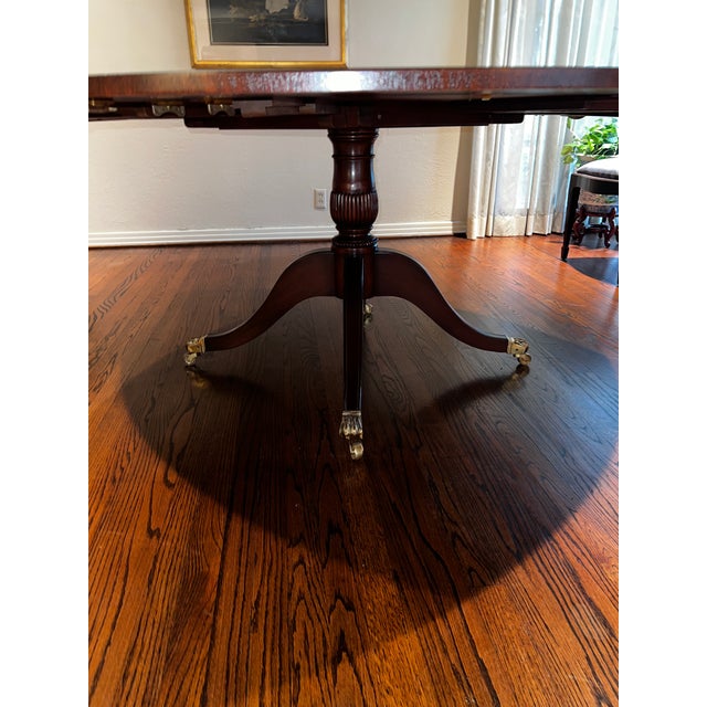 Early 20th Century Mahogany 78" Round Regency Dining Table For Sale - Image 4 of 6