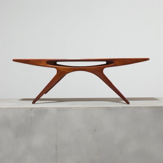 Brown Teak Smile Coffee Table by Johannes Andersen for CFC Silkeborg For Sale - Image 8 of 10