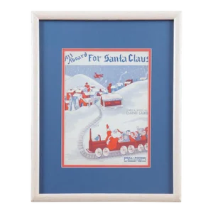 1939 Framed All Aboard for Santa Claus Sheet Music