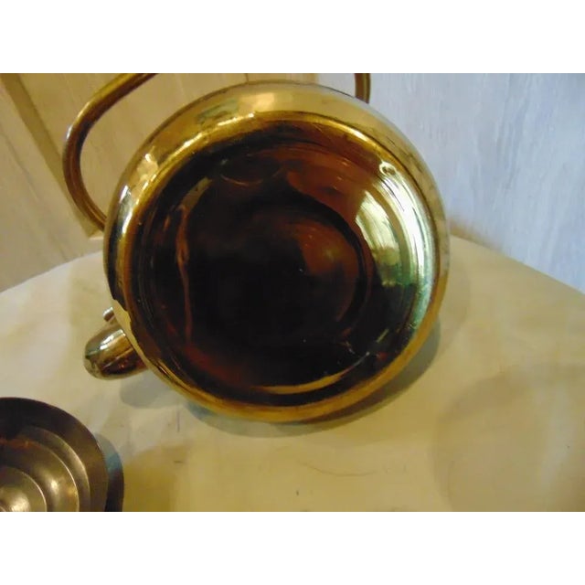 1940s Art Deco Brown Brass Kettle For Sale - Image 5 of 8
