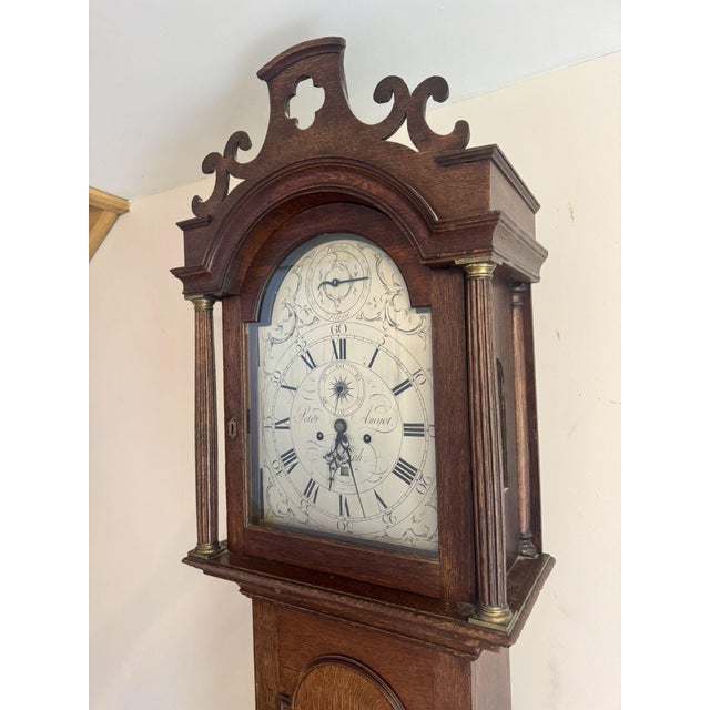 Antique George III Oak Arched Dial Long Case Clock, 1800 For Sale - Image 6 of 10