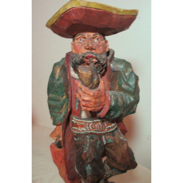 Wood 1950s Pair Rare Museum Hand Carved Wood Carl Hallsthammar Folk Art Figural Sculpture For Sale - Image 7 of 12