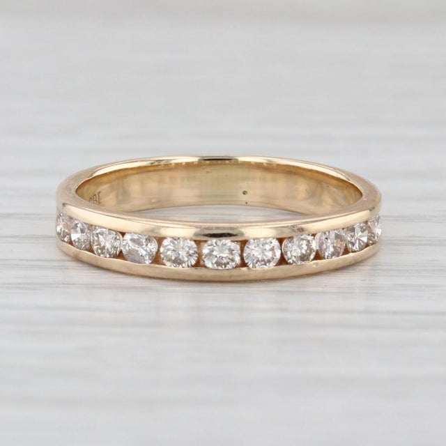0.80ctw Diamond Wedding Band 14k Yellow Gold Size 7.5 Stackable Anniversary Ring For Sale In Greensboro - Image 6 of 8