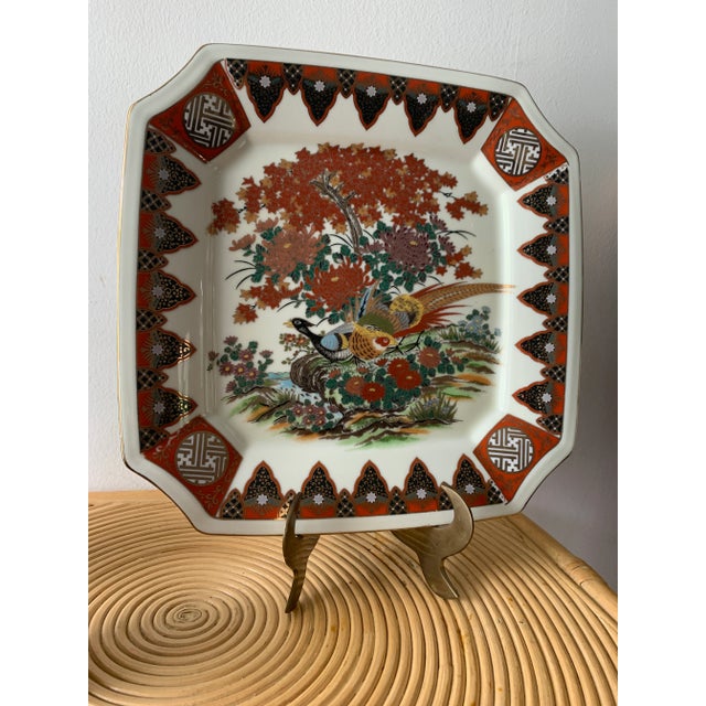 1970s Japanese Decorative Peacock Plate For Sale In Miami - Image 6 of 8