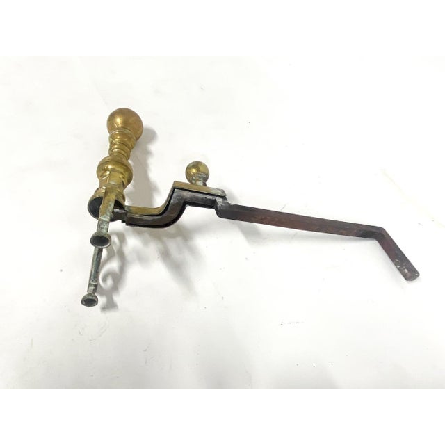 Metal Antique Georgian Style Brass Ball-Top Andirons—A Pair For Sale - Image 7 of 8