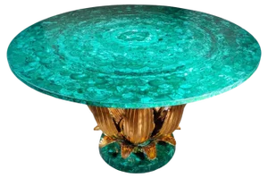 Malachite Cactus Table in the style of René Lalique, 1980s