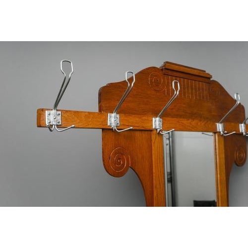 Art Nouveau Oak Wardrobe For Sale - Image 6 of 17