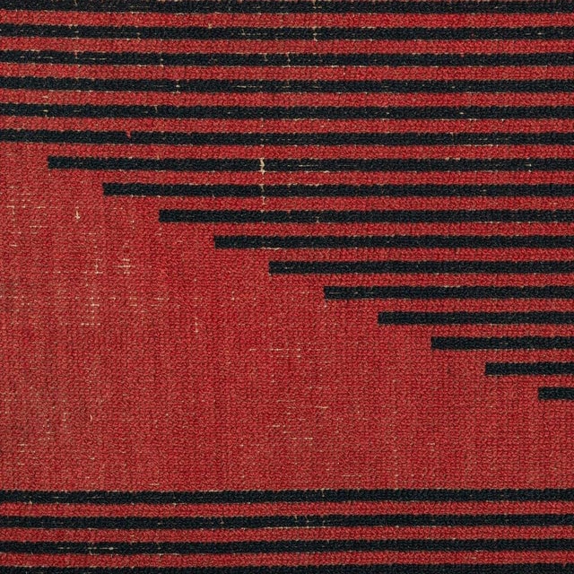 Black Woven Rug in the style of Antonín Kybal, 1960s For Sale - Image 8 of 9