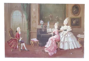 G. Guidi, Nobles in Interior Scenes, 1920s, Oil on Canvas