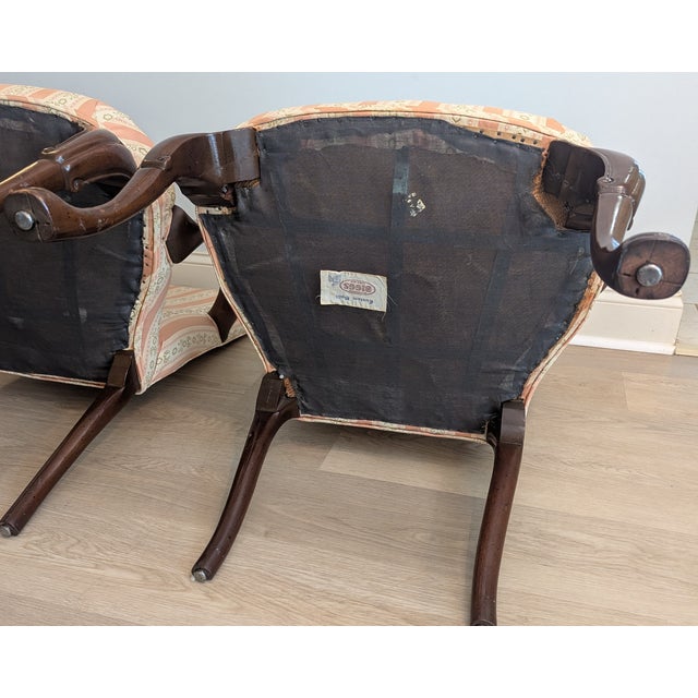 Mid 20th Century Biggs / Kittinger Queen Anne Fireside Arm Chair Pair For Sale - Image 11 of 18