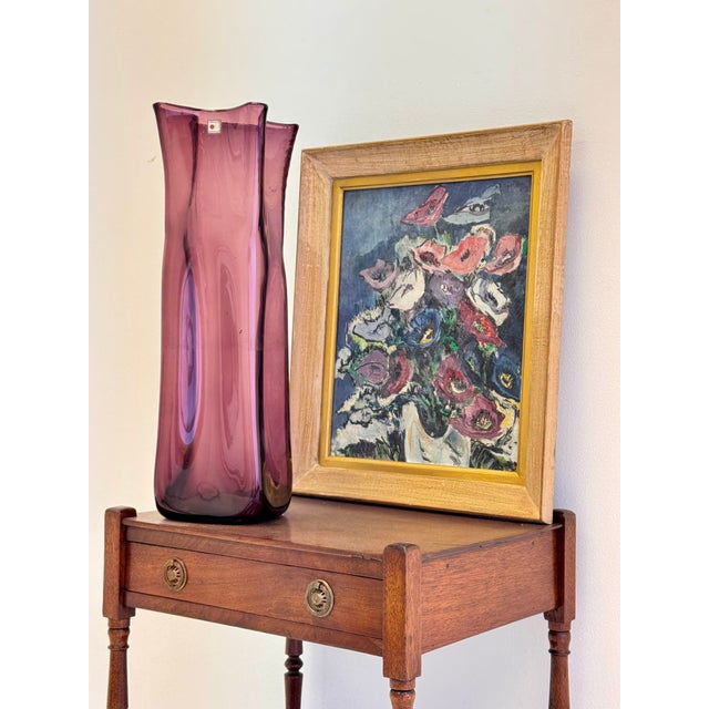 French Modernist Oil on Canvas Still Life of Anemones, Nice, France For Sale - Image 11 of 15