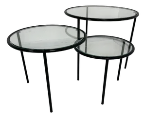 Low Swivel Tables, Italy, 1980s, Set of 3