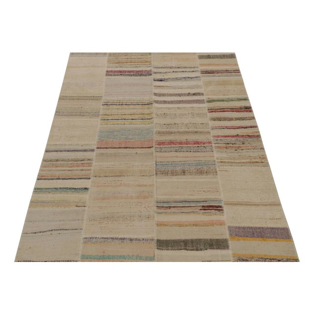 Contemporary Rug & Kilim’s Patchwork Kilim in Polychromatic Stripes For Sale - Image 3 of 7