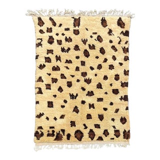 Modern Animal Print Moroccan Wool Rug For Sale