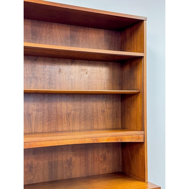 Vintage Lane MCM Hutch Rhythm Cane Door Bookcase Display China Cabinet Shelving For Sale In Tampa - Image 6 of 17