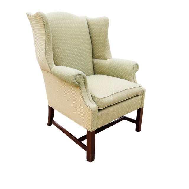Hickory Chair Furniture Company Vintage Hickory Chair Chippendale Wingback Chair | Historic James River Plantations Collection For Sale - Image 4 of 18