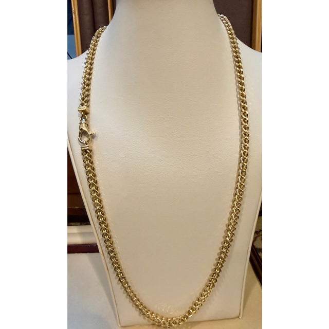 Vintage 14K Solid Yellow Gold Curb Link Chain, 25.7 Gm , 23" Long Made in Turkey For Sale - Image 11 of 18