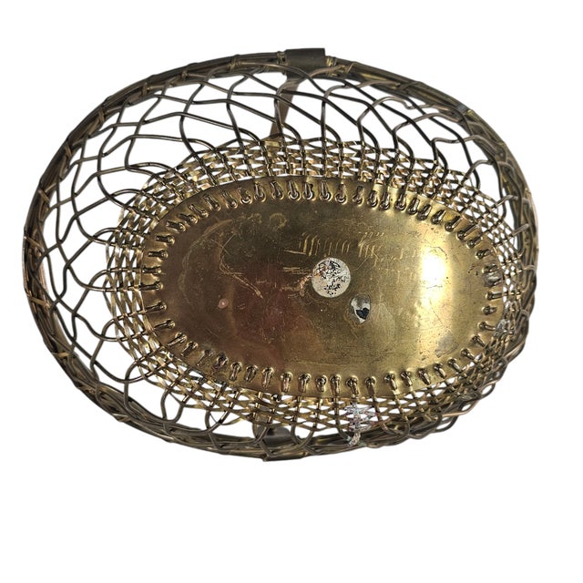 Mid-Century Solid Brass Wire Basket by Gatco, Made in India, 10.375" For Sale - Image 4 of 11