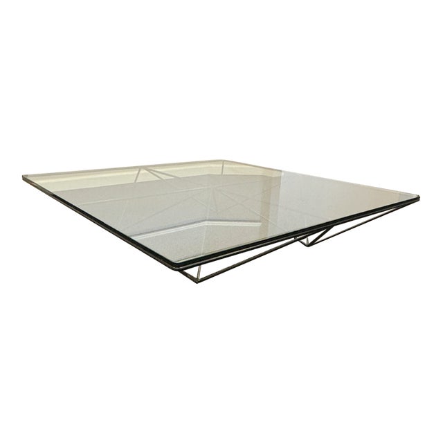 1980s Alanda Coffee Table Paolo Piva for B&b Italia – Black Steel & Glass For Sale