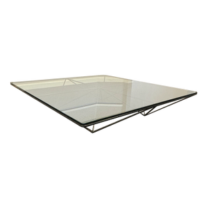 1980s Alanda Coffee Table Paolo Piva for B&b Italia – Black Steel & Glass