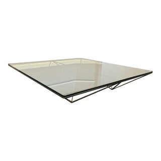 Alanda Coffee Table Paolo Piva for B&b Italia – Black Steel & Glass For Sale