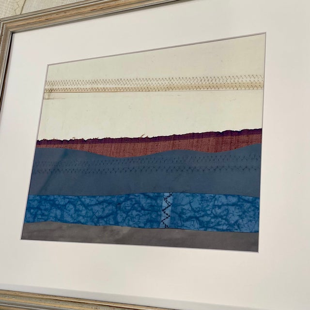 2020s Contemporary Semi-Abstract​ Mixed Media Nautical Sailcloth Landscape​ - By JJ-Hogan | the Fragments of Your Life Unify, Framed For Sale - Image 5 of 10