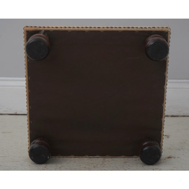 Vintage Small Square Footstool W. Tapestry Upholstery For Sale - Image 11 of 11