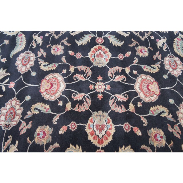 Black Karastan Ashara 100% Wool Agra Black Acanthus Palmette 549 Area Rug Carpet 9x10 For Sale - Image 8 of 12