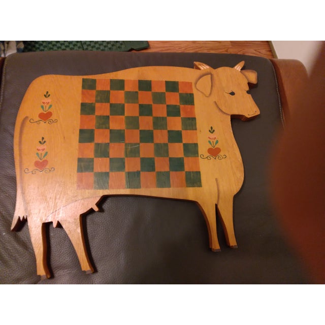 1950s 1955 Americana Farmland Wall Hanging Checkerboard For Sale - Image 5 of 6