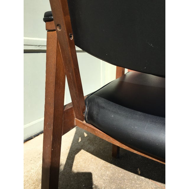 Onyx Mid 20th Century Boling Chair Company Faux Leather Arm Chair For Sale - Image 8 of 11