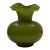 Boho Chic Olive Green Vase With White Flower Top For Sale
