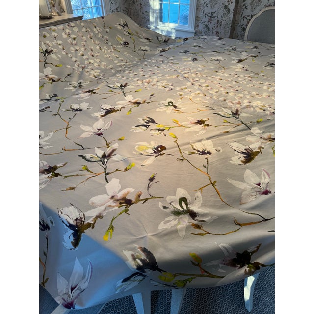 Beautiful Romo Magnolia Print Custom Oval/Round Tablecloth For Sale - Image 9 of 12