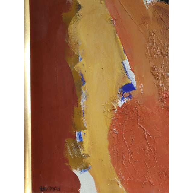 Mid-Century Modern 'Weight of Warmth' Abstract Oil Painting by Swedish Painter Hans Osswald (1919-1983), Framed For Sale - Image 11 of 14