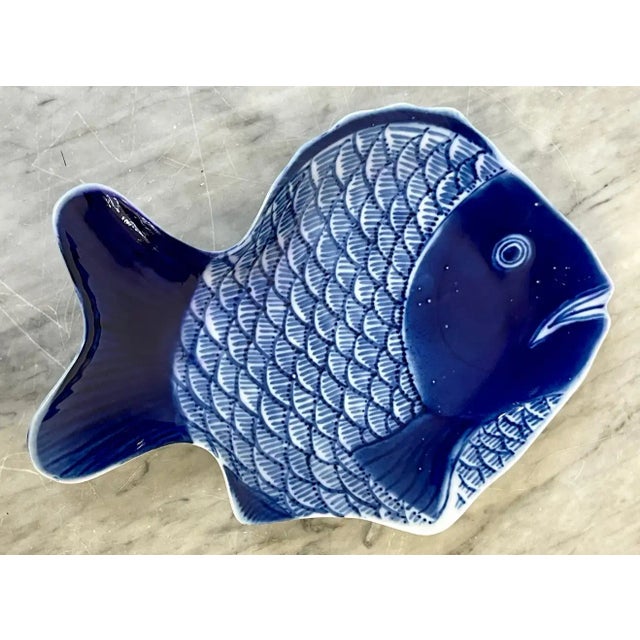 Meiji Period Fukagawa Blue & White Fish Plates Chairish