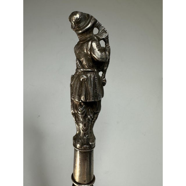 Renaissance 17th Century Dutch Solid Silver Figural Knife & Fork Set For Sale - Image 3 of 10