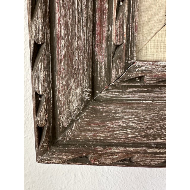 Wood Vintage Framed Mid-Century Abstract Eye Painting For Sale - Image 7 of 9