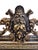 Black Antique Victorian Gothic Mirror with Silver Leaf Inlay over Black Gesso Frame, 1850 For Sale - Image 8 of 12
