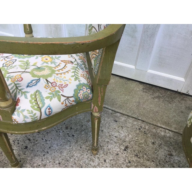 Gustavian Painted Chairs - W/New Upholstery For Sale - Image 9 of 11