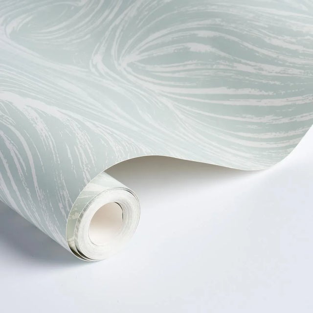 Schumacher Sample - Schumacher Shio Wallpaper in Mineral For Sale - Image 4 of 4