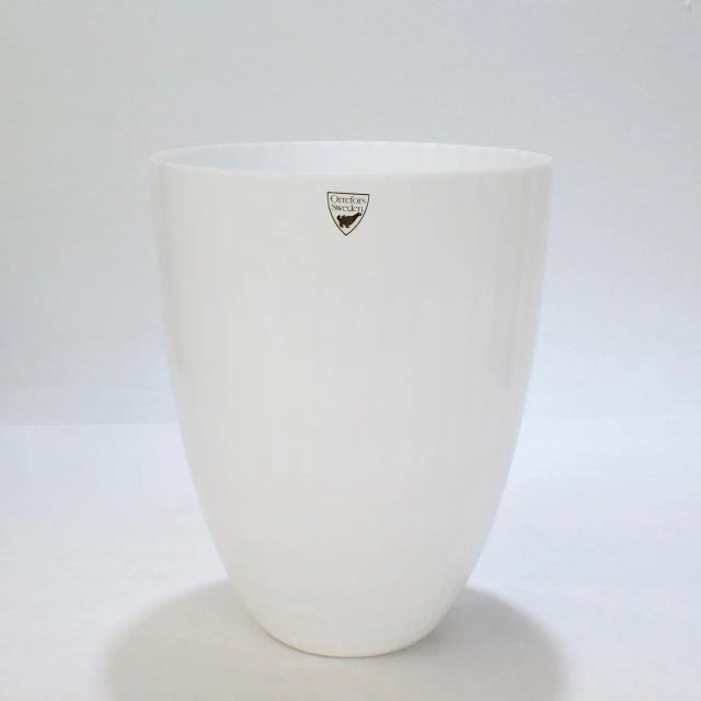 Snöljus Snowlight White Art Glass Vase by Ingegerd Råman for Orrefors For Sale - Image 13 of 13