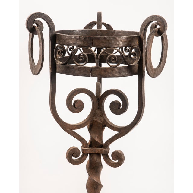 20th Century European Wrought Iron Standing Planter For Sale - Image 5 of 6