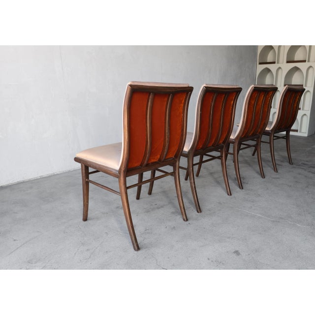 Wood 1950s Set of 6 Sabre Leg Dining Chairs by Robsjohn-Gibbings for Widdicomb For Sale - Image 7 of 14