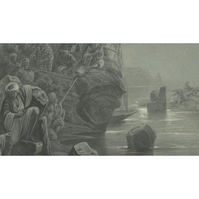 Mid 19th Century Hyena Hunt on the Nile Moonlight Scene, 1846, Paper For Sale - Image 5 of 10