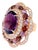 Bochic "Flamenco" Vintage Diamond, Amethyst & Fancy Gem Ring 18K Gold & Silver For Sale