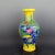 Early 20th Century Chinese Vintage Ceramic Vase,Ming Dynasty Yongle Marked Yellow Ground Famille Verte Porcelain Fish Tail Vase With Dragon Phoenix Relief For Sale - Image 5 of 7
