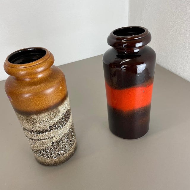Fat Lava Pottery Vases from Scheurich, Germany, 1970s, Set of 2 For Sale - Image 15 of 18